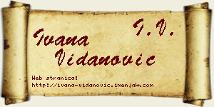 Ivana Vidanović vizit kartica